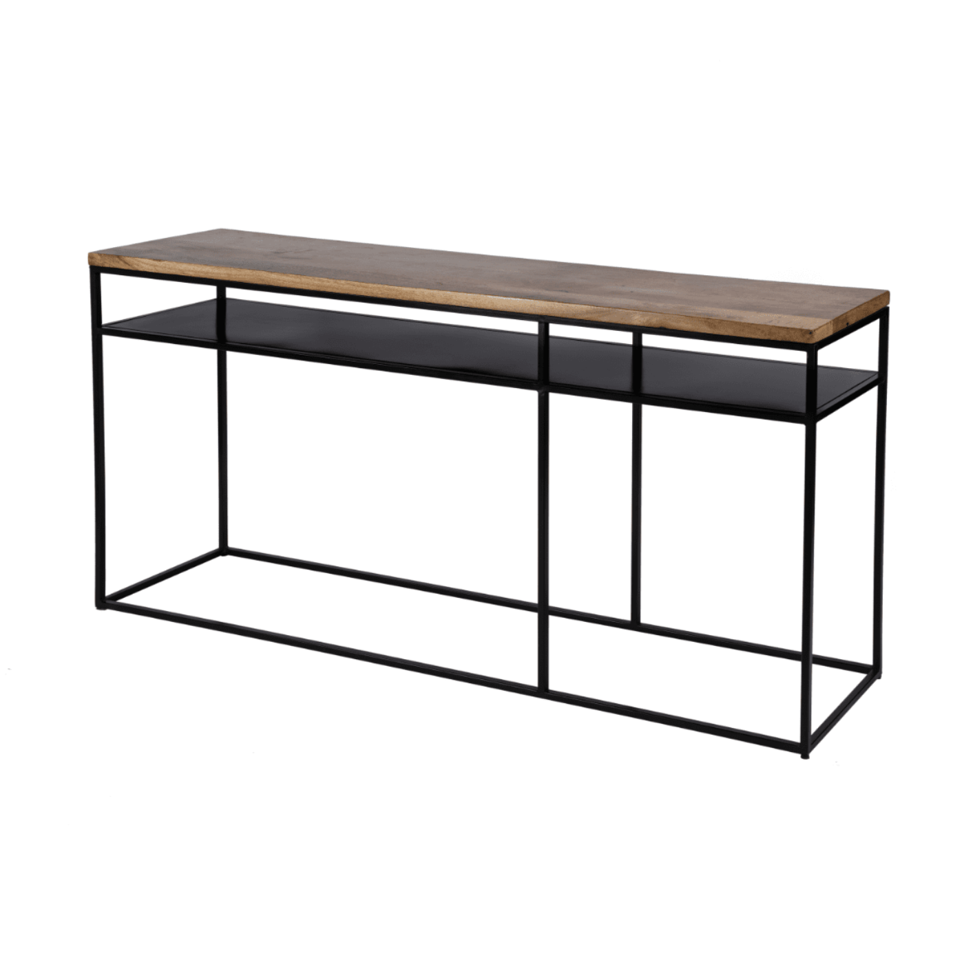 Butler Specialty Company Sutton 63"" Iron and Wood Console Table with Storage, Light Brown - 5683330
