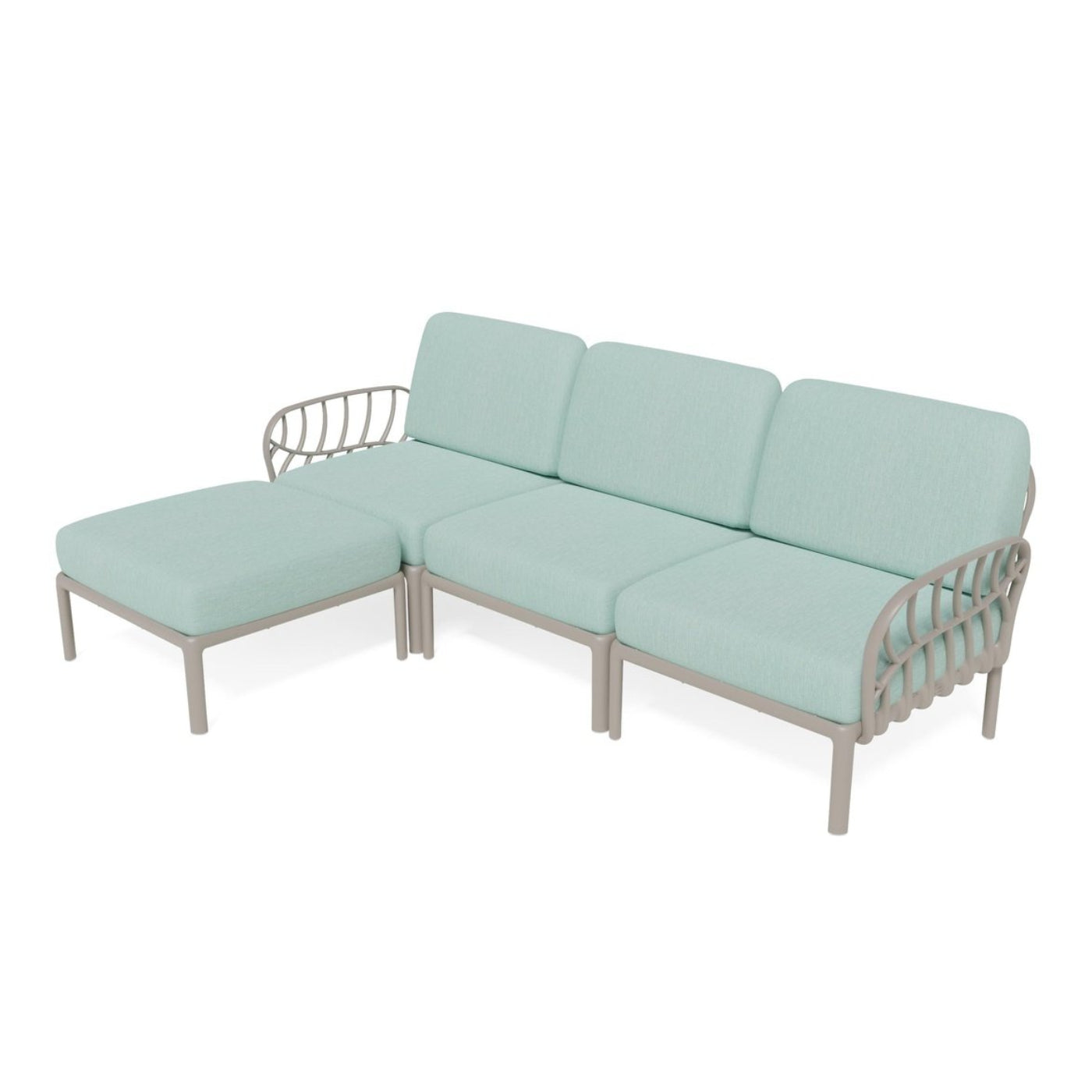 Strata Furniture Dahlia Patio Sofa Ottoman Set - ODASOWM