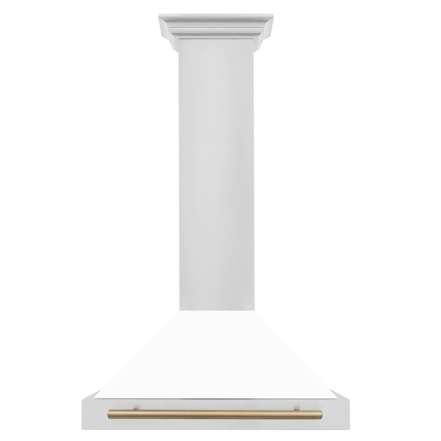 ZLINE 30 In Autograph Edition Stainless Steel Range Hood with White Matte Shell and Champagne Bronze Accents, - KB4STZ-WM30-CB