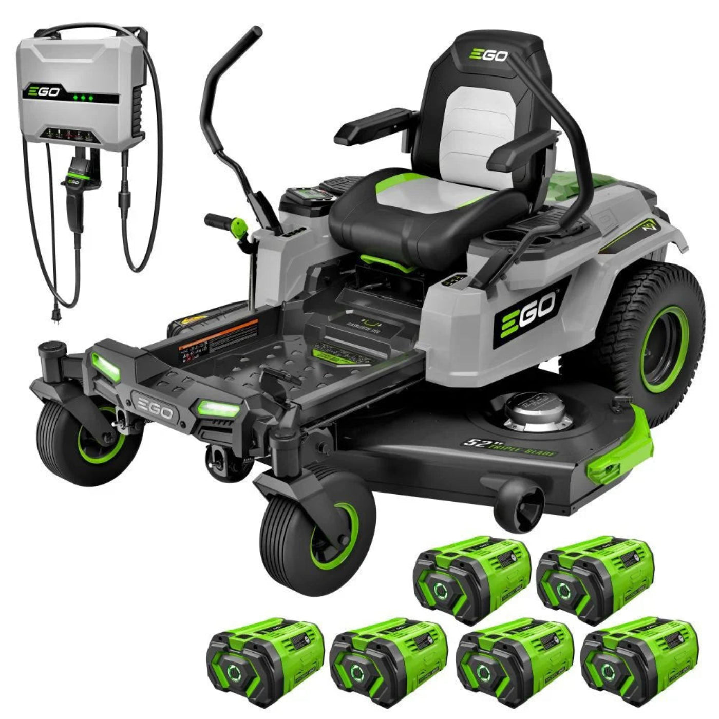 EGO Power+ 52 Inch Zero Turn Riding Mower with (6) 10Ah Batteries and Charger - ZT5216L