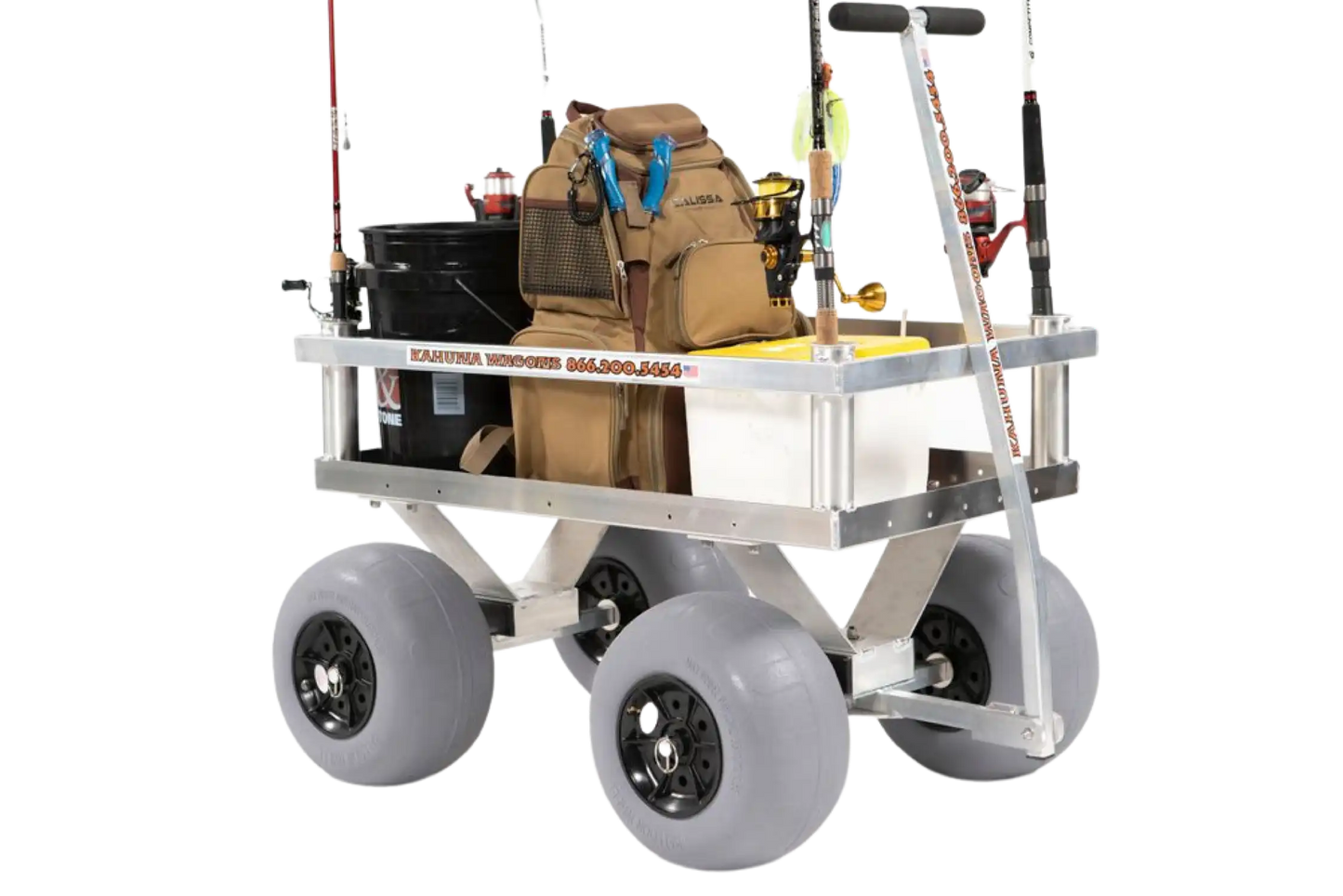 Alumacart Calypso Cruiser Rust Resistant Beach and Fishing Wagon with Rod Holders New - CALYPSO