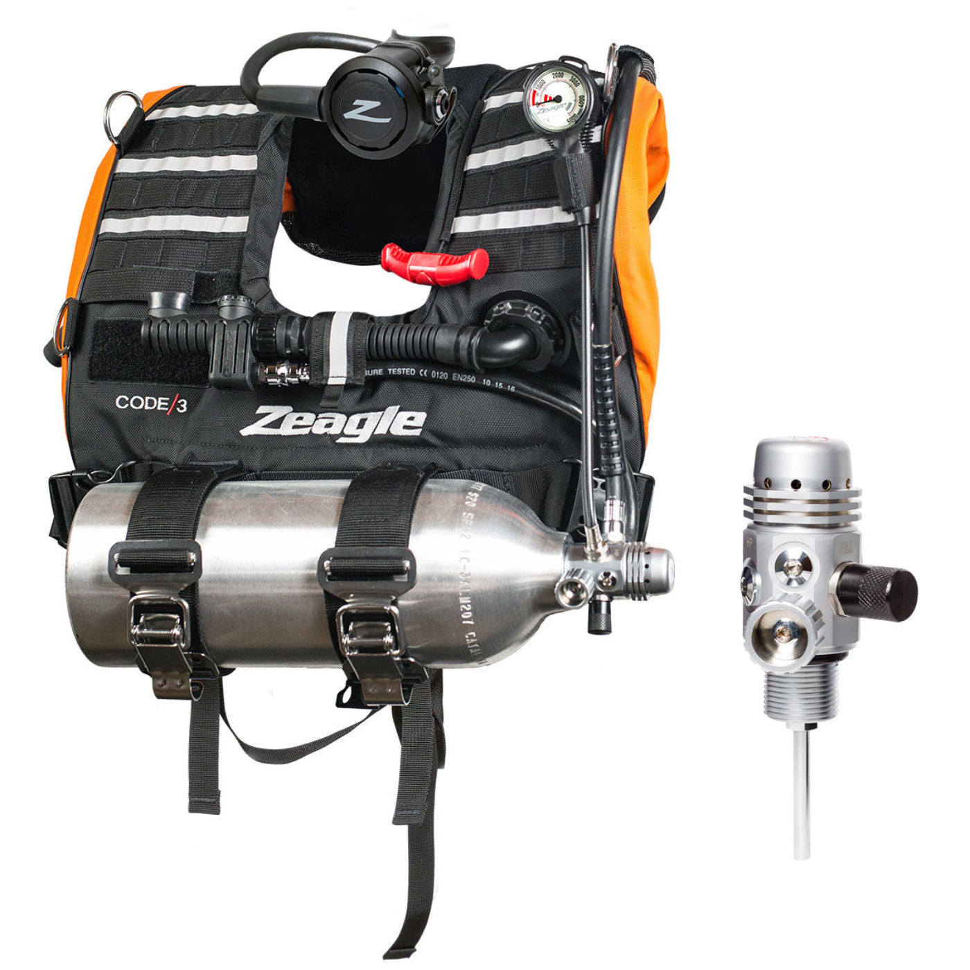Zeagle Code 3 Vest Rapid Diver BCD w/ Envoy/Razor II Regulator Scuba Rescue - SCUBAPKG47ONE SIZE