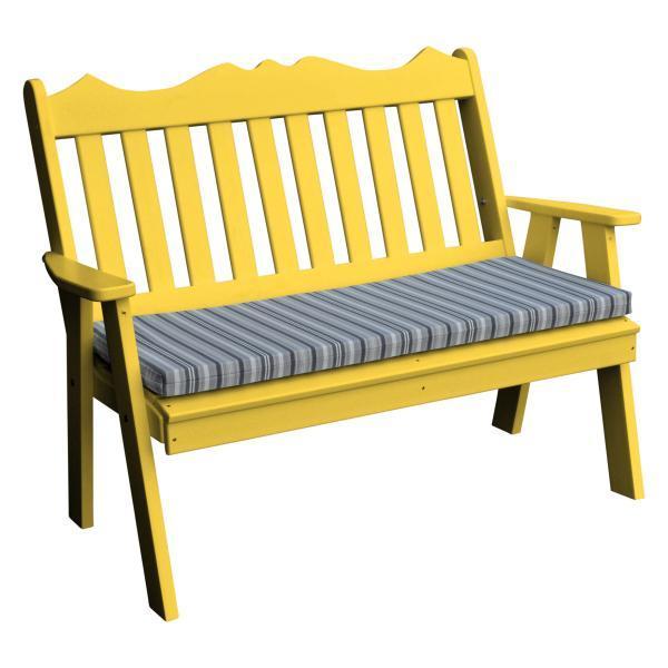 A & L Furniture Poly Royal English Garden Bench - 855-4FT-Aruba Blue