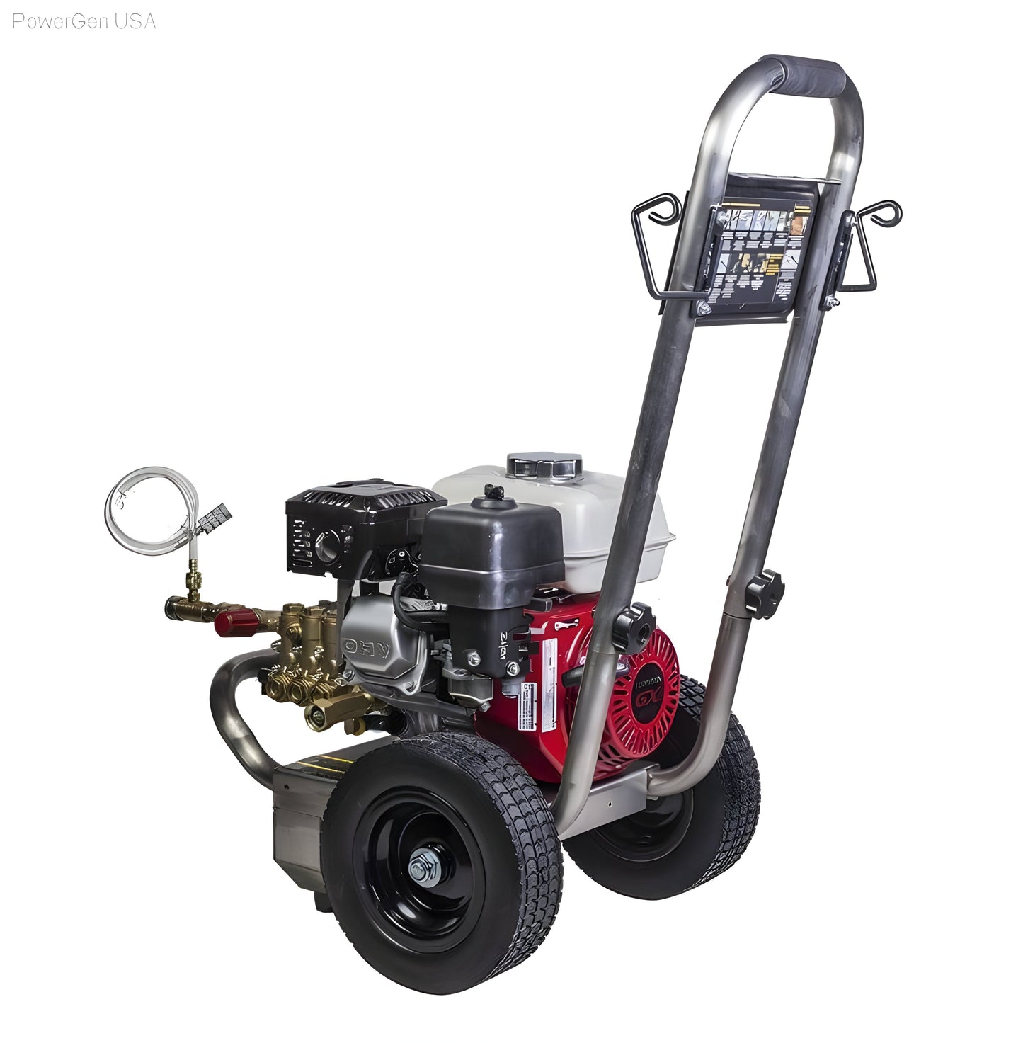 BE Power Equipment 2500 PSI 3.0 GPM Gas Pressure Washer with Honda GX200 Engine and Comet Triplex Pump - PowerGen USA - PE-2565HWSCOMSP