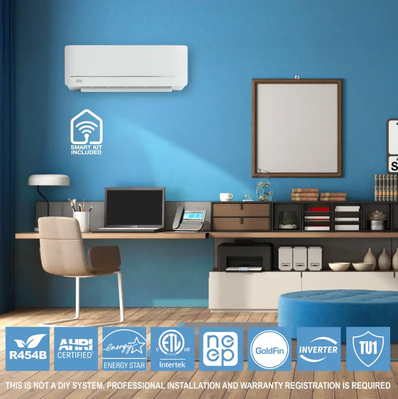 Cooper & Hunter MIA 6,000 BTU Single Zone Wall Mount, 115V, R454B - Ductless Mini Split Air Conditioner Heat Pump