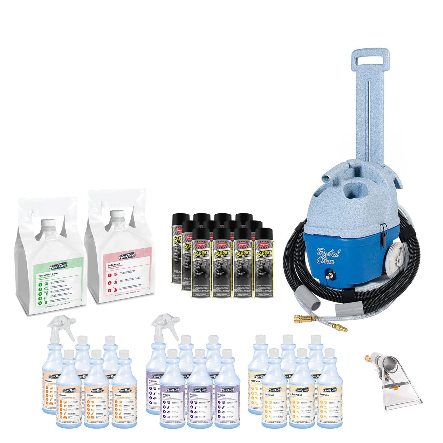 Trusted Clean Pet Accident Carpet Spotting Package w/ Carpet Cleaning Chemicals & Stain Removers - CPT-PACKAGE6