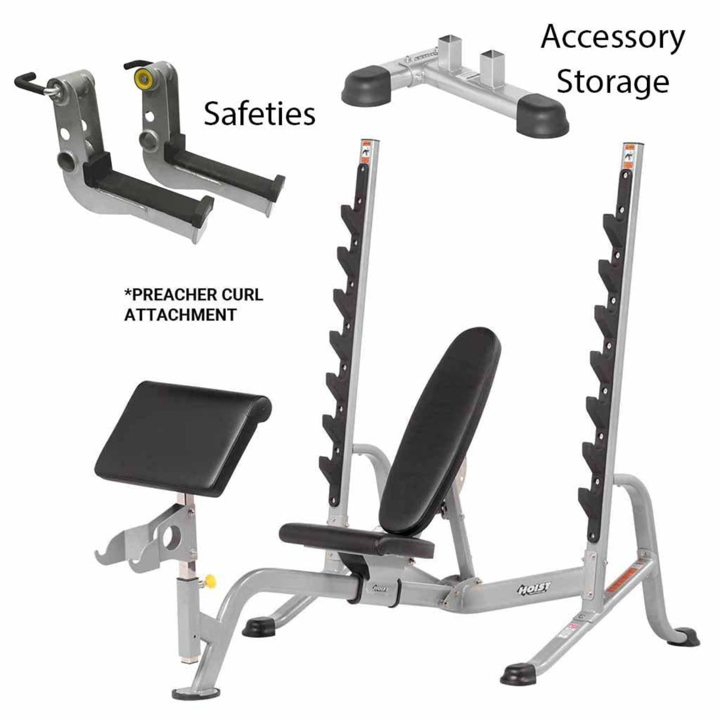 Hoist 7 Position F.I.D. Olympic Bench - HF-5170-PL