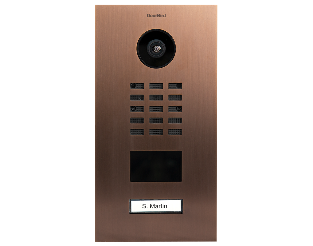 DoorBird D2101V IP Video Door Station, 1 Call Button in Bronze