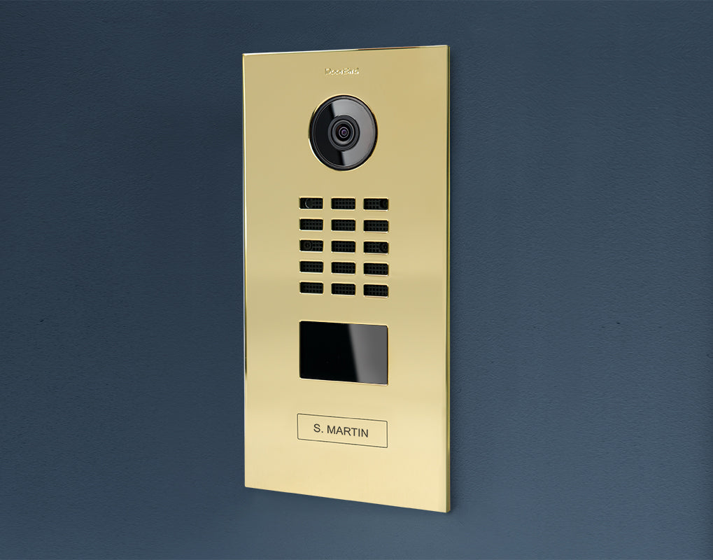 DoorBird D2101V IP Video Door Station, 1 Call Button in Brass
