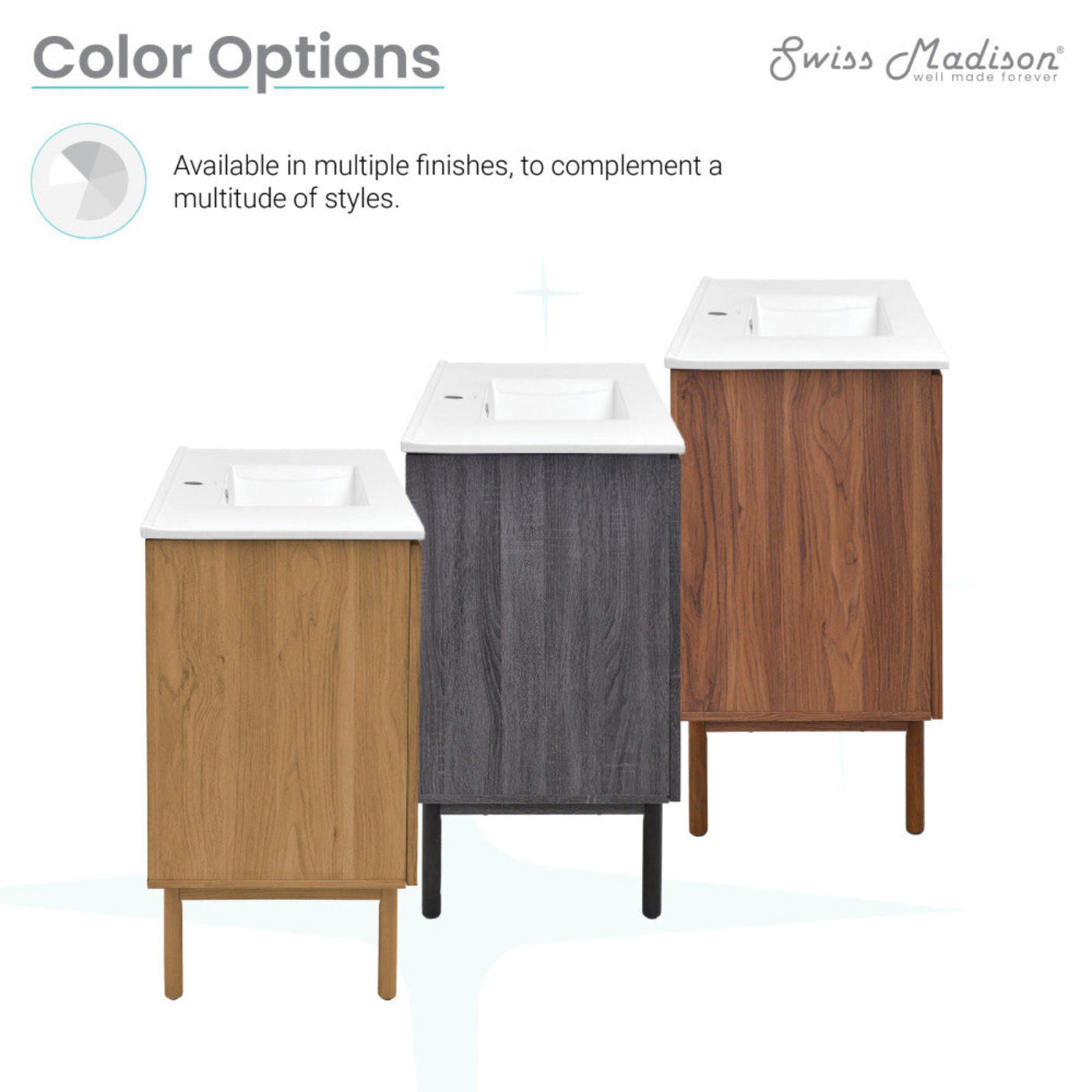 Swiss Madison Classe 36" Freestanding Bathroom Vanity in Golden Oak with Sink Top - SM-BV663