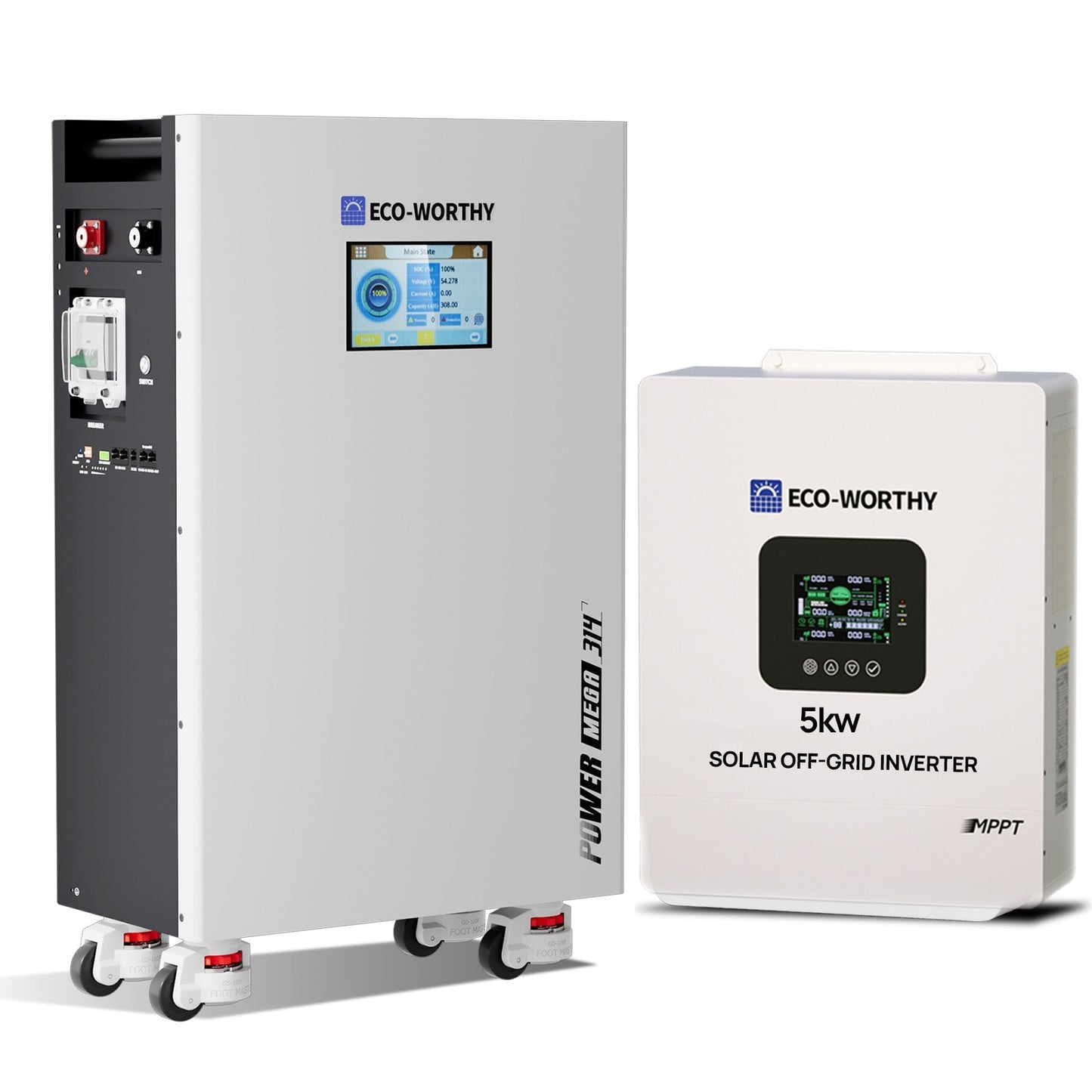 Eco Battery 5kW Home Backup Solar Power Bundle | 51.2V 314Ah Battery and 48V 5000w Off Grid Inverter - GW-L03L314A-NKUS5KW-1