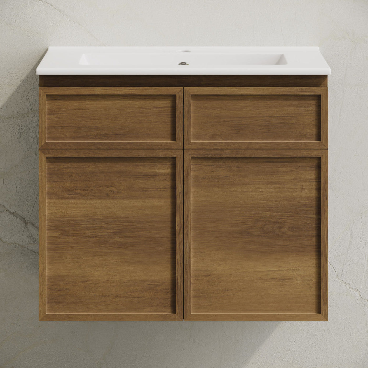 Swiss Madison St. Tropez 24" Wall-Mounted Bathroom Vanity in Brown Oak with Sink Top - SM-BV0819BO