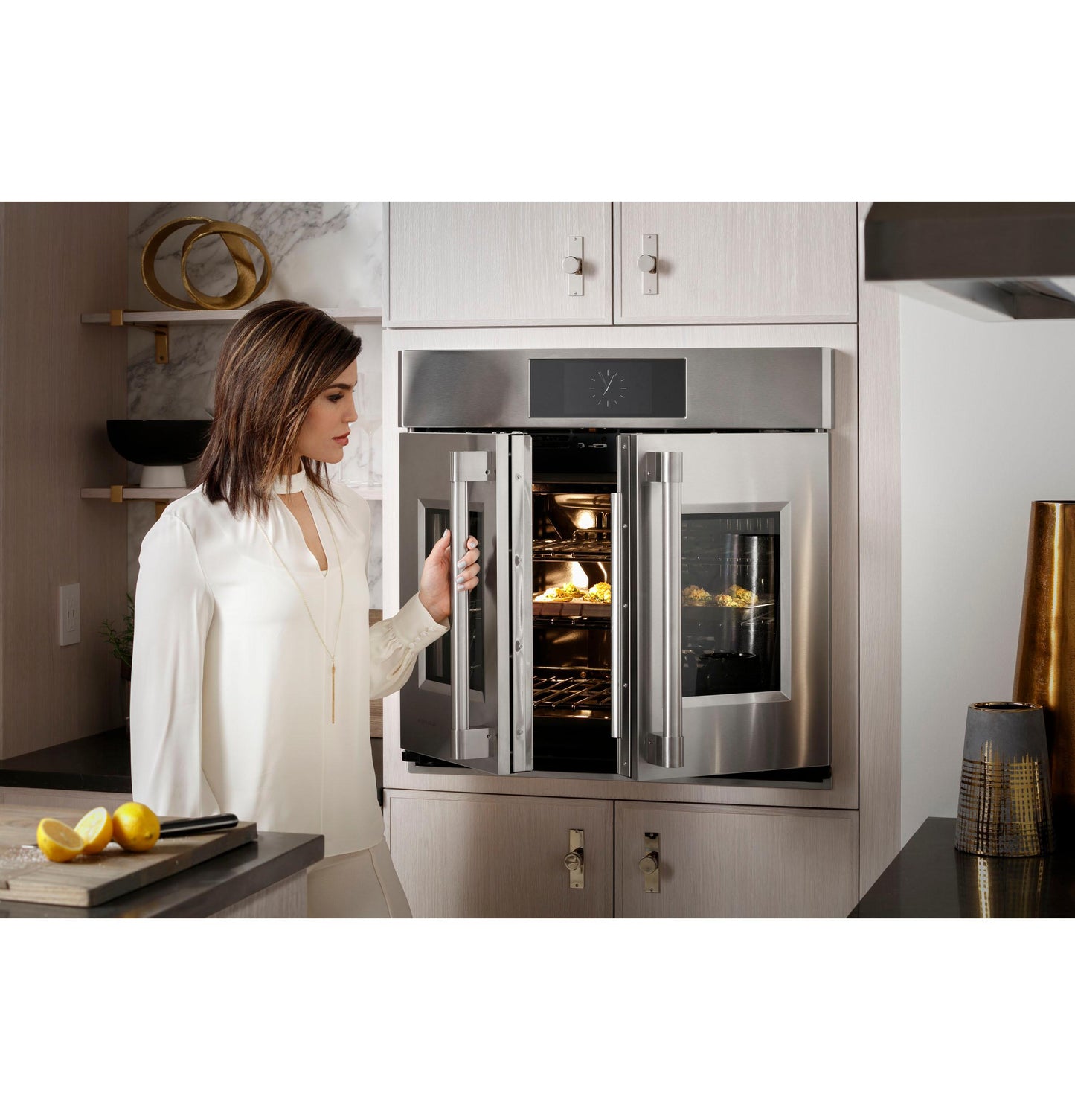 MONOGRAM Monogram 30" Statement French-Door Double Wall Oven in Stainless Steel - ZTDX1FPSNSS