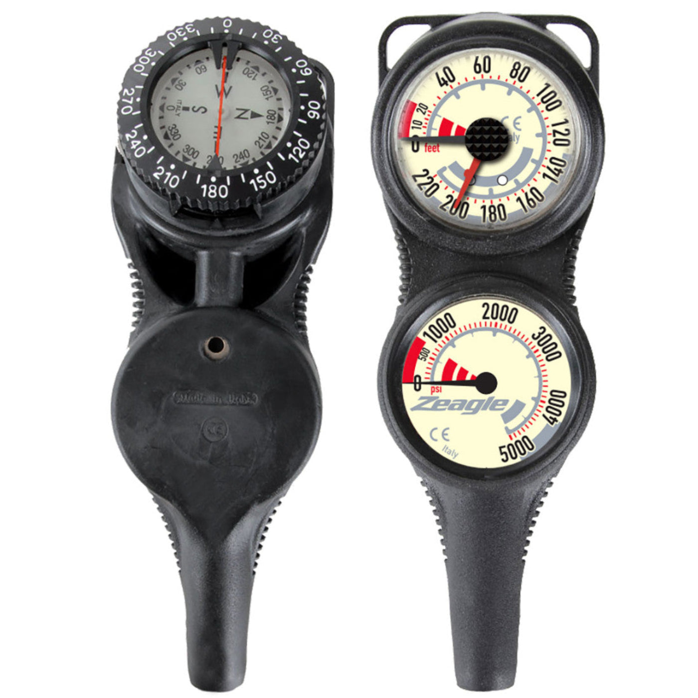 Zeagle Slimline Co-Pilot Console Dive Gauge w/ Black Hose - GAUG148 372-9705