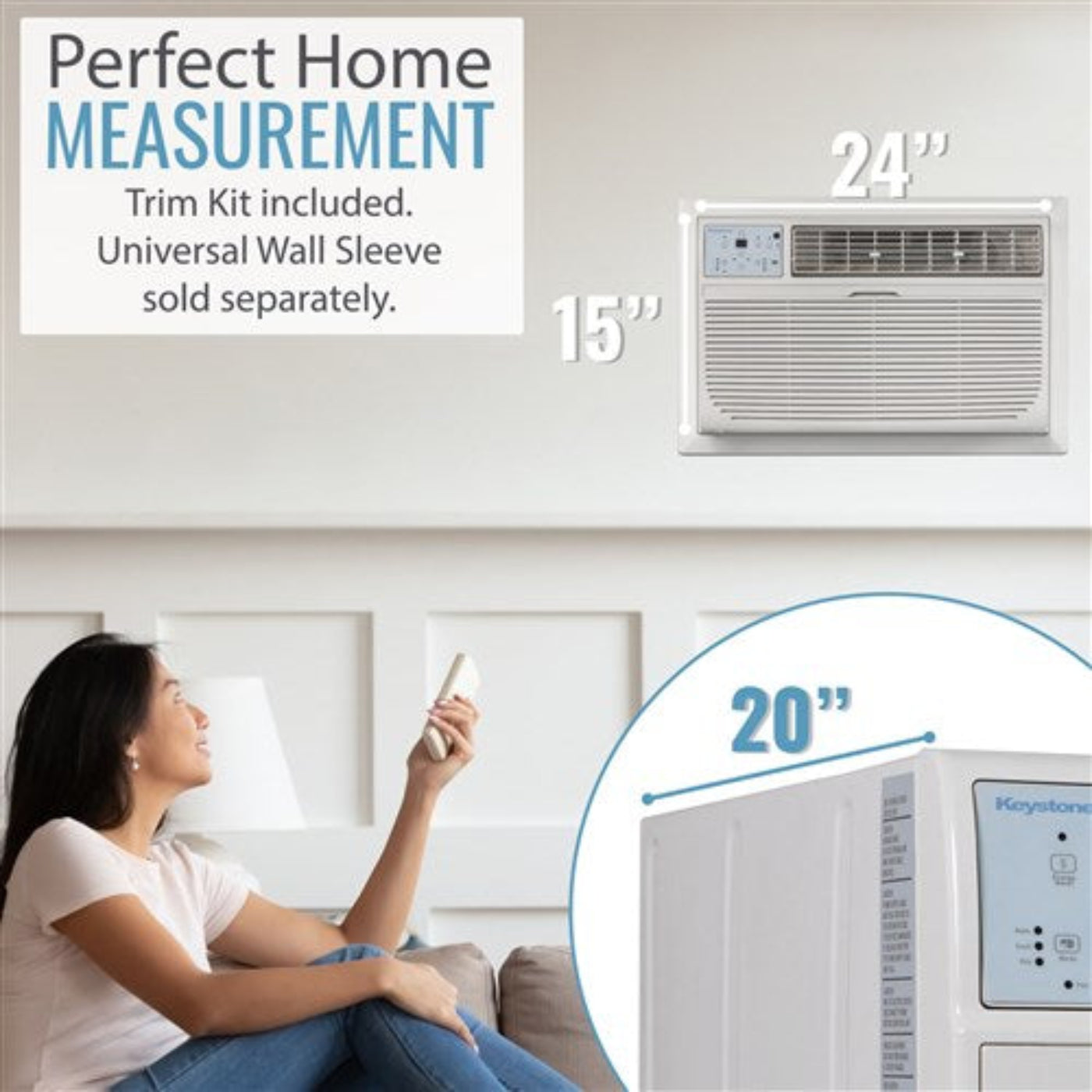 Keystone - 14, 000 BTU Through the Wall Heat/Cool, R32 - KSTAT14-2HD
