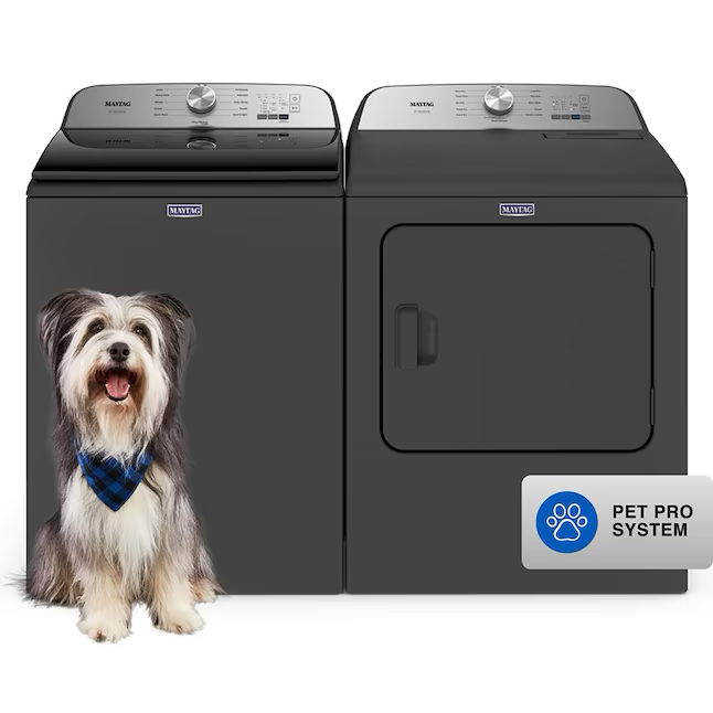 Maytag Pet Pro 4.7-cu ft High Efficiency Agitator Top-Load Washer (Volcano Black)