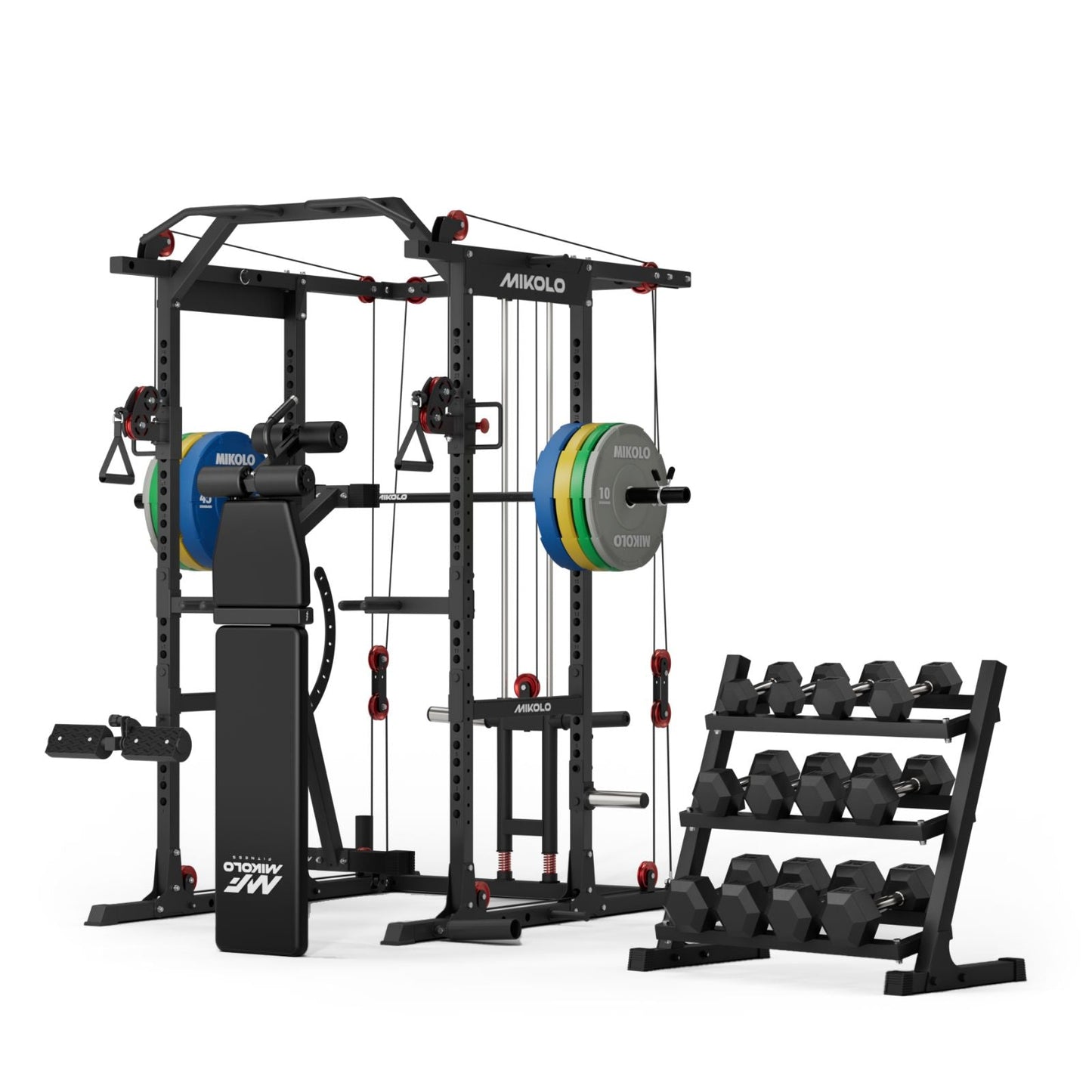 Mikolo Fitness K6-2.0 Ultra Home Gym Package - DM-K8-B-HP-BBB-DS01