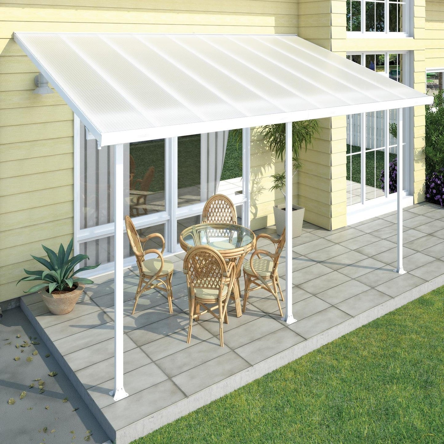 Palram - Canopia | 10 ft Wide Feria Patio Cover - White White - HG9310