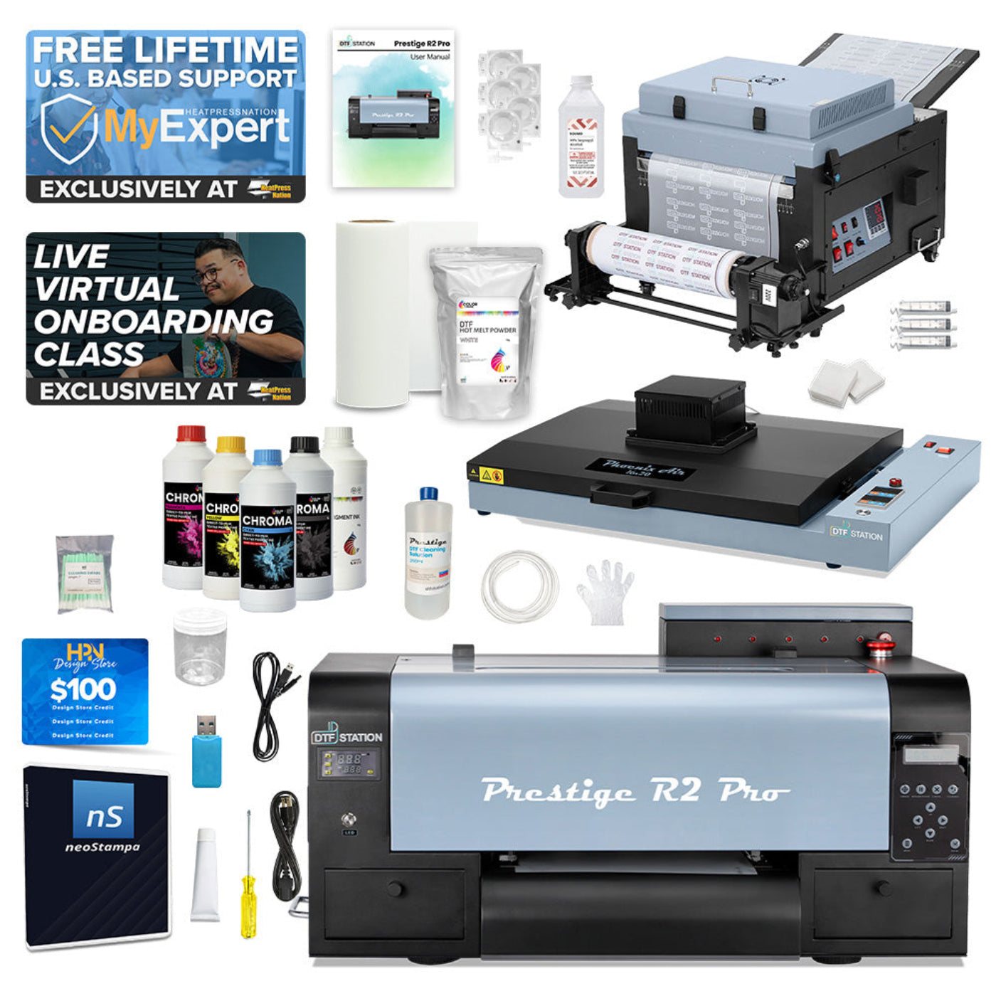 DTF Station Prestige " Curing Oven and Miro 13 Max Shaker Bundle - DTFS-PRR2PRO-PX16X20-M13-INT-V-S