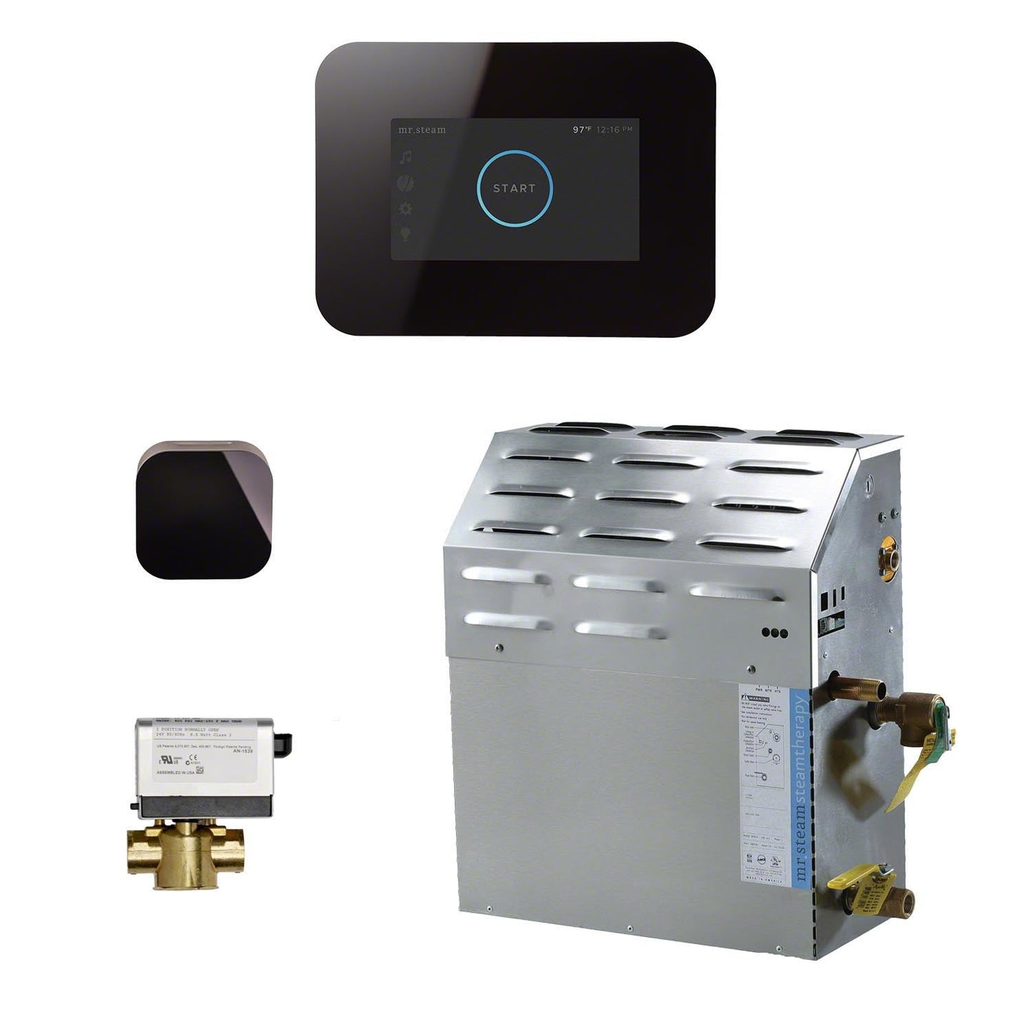 Mr. Steam 20kW Steam Bath Generator with iSteam3 AutoFlush 2 Package in Black - S4C1AI3BK