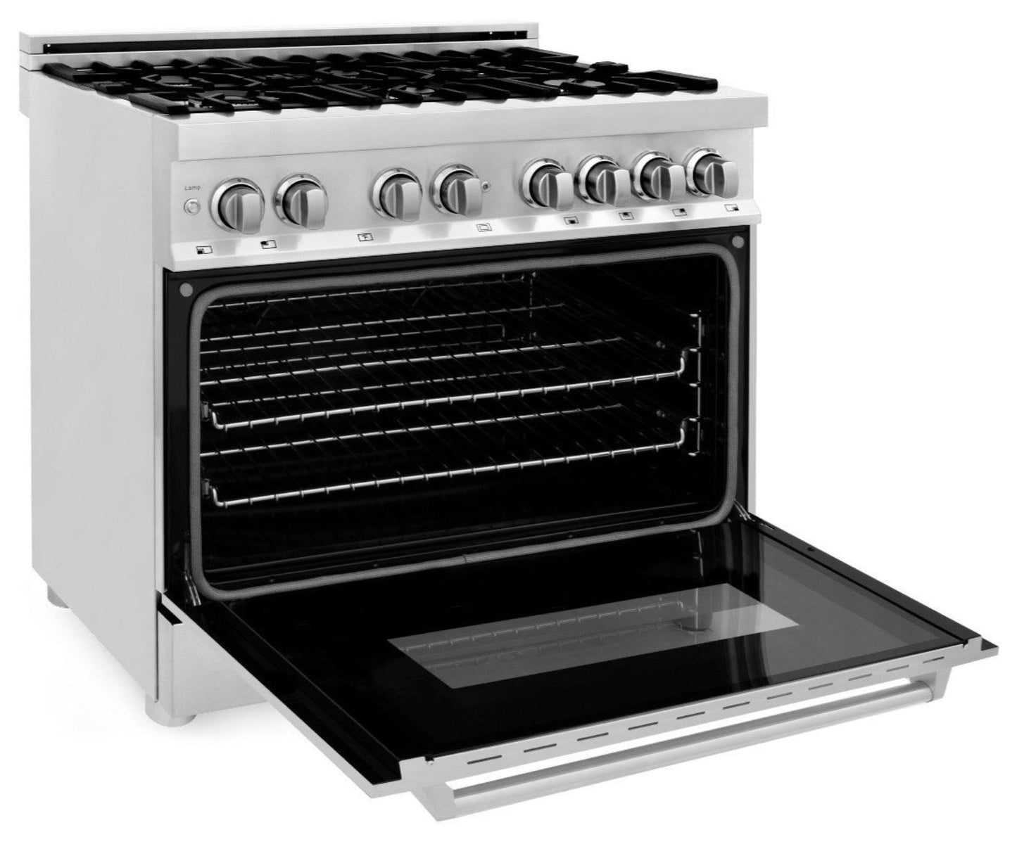 ZLINE Kitchen and Bath 36 in. Professional Gas Burner/Electric Oven Stainless Steel Range, - RA36