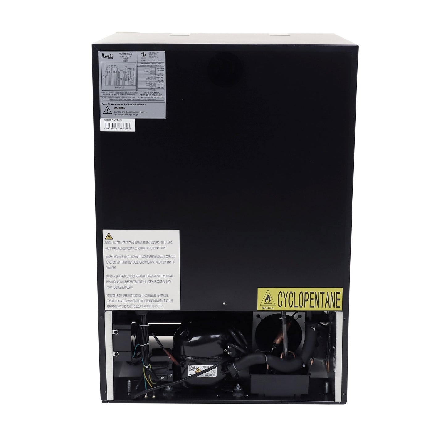 Avanti DESIGNER Series Dual-Zone Wine Cooler, 46 Bottle Capacity - WCD46DZ3S