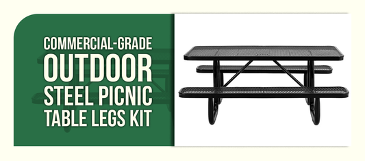 Commercial-Grade Outdoor Steel Picnic Table Legs Kit