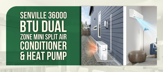 Senville 36000 BTU Dual Zone Mini Split Air Conditioner & Heat Pump