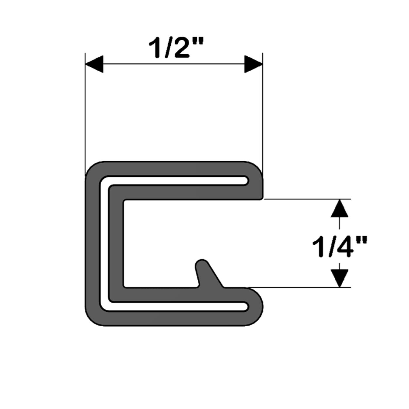 TACO Marine 250' White Flex Trim 1/4" Opening X 1/2" - V30-1008W250