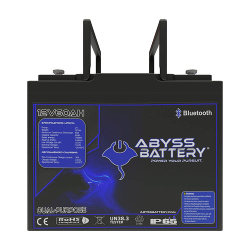 Abyss Battery 12V 60Ah Dual Purpose Lithium Marine Battery - AB-12V60-BT