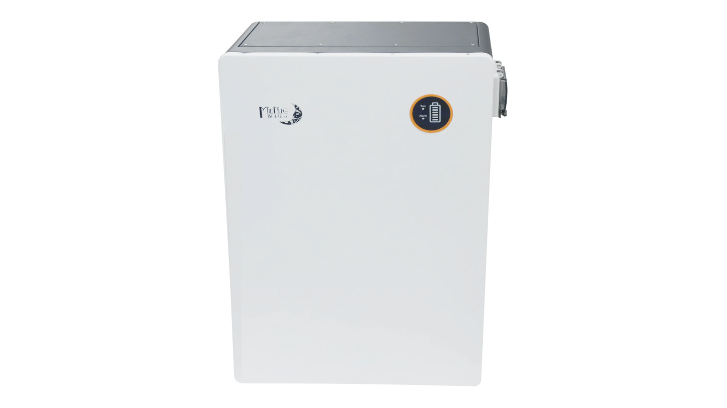 MidNite Power MNPowerflo16 | 20+ Year Design Life | 48v 310Ah | 16.1 kWh Capacity | Self Heating | Outdoor Wallmount LiFePO4 Battery