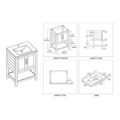 Blossom Lucca 24 Inch Bathroom Vanity - V8017 24 01