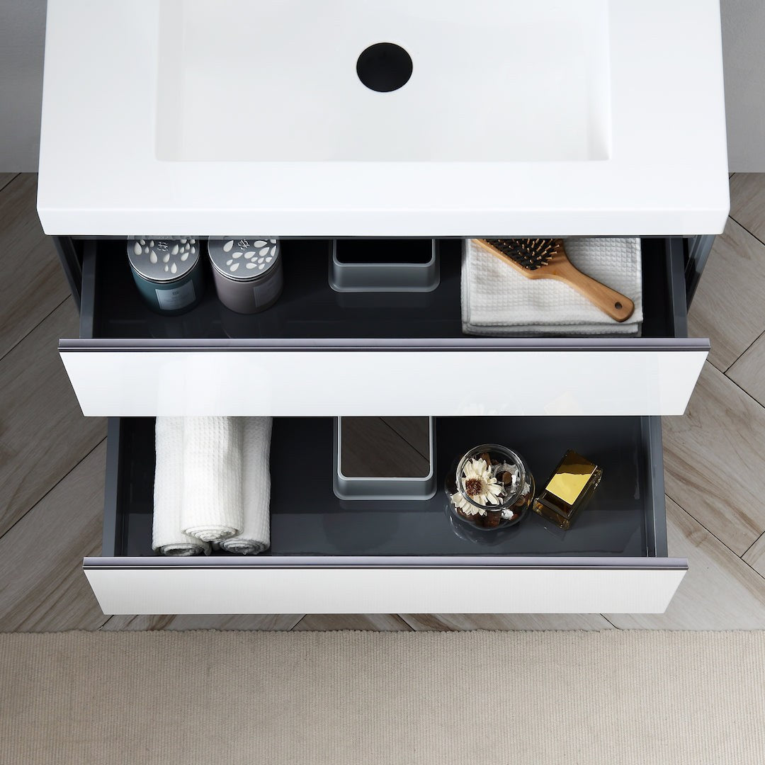 Blossom Berlin – 24 Inch Vanity – Glossy White & Glossy Grey - V8019 24 01