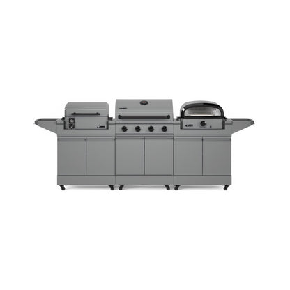 TYTUS Modular Grilling Collection 4-Burner Gas Grill, Pellet Smoker with Cart and Pizza Oven with Cart - TDT-BUN-008