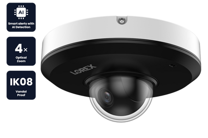 Lorex 2K (4MP) IP Wired PTZ Security Camera with AI Detection and 4x Optical Zoom - LNZ43P4A