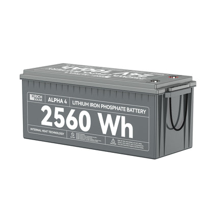 Rich Solar 4 | 24V 100Ah LiFePO4 Battery | Powerful 24V Lithium Battery for RVs, Trailers, Vans, Boats, Off-Grid | 5,000 Lifetime Cycles | Bluetooth and Internal Heat Technology - RS-B241S