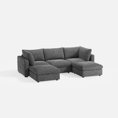 LINSY HOME RUBIK V 3 Seats with 2 Ottomans - S500-01X-3220-1-US-SPF-Sofa-0
