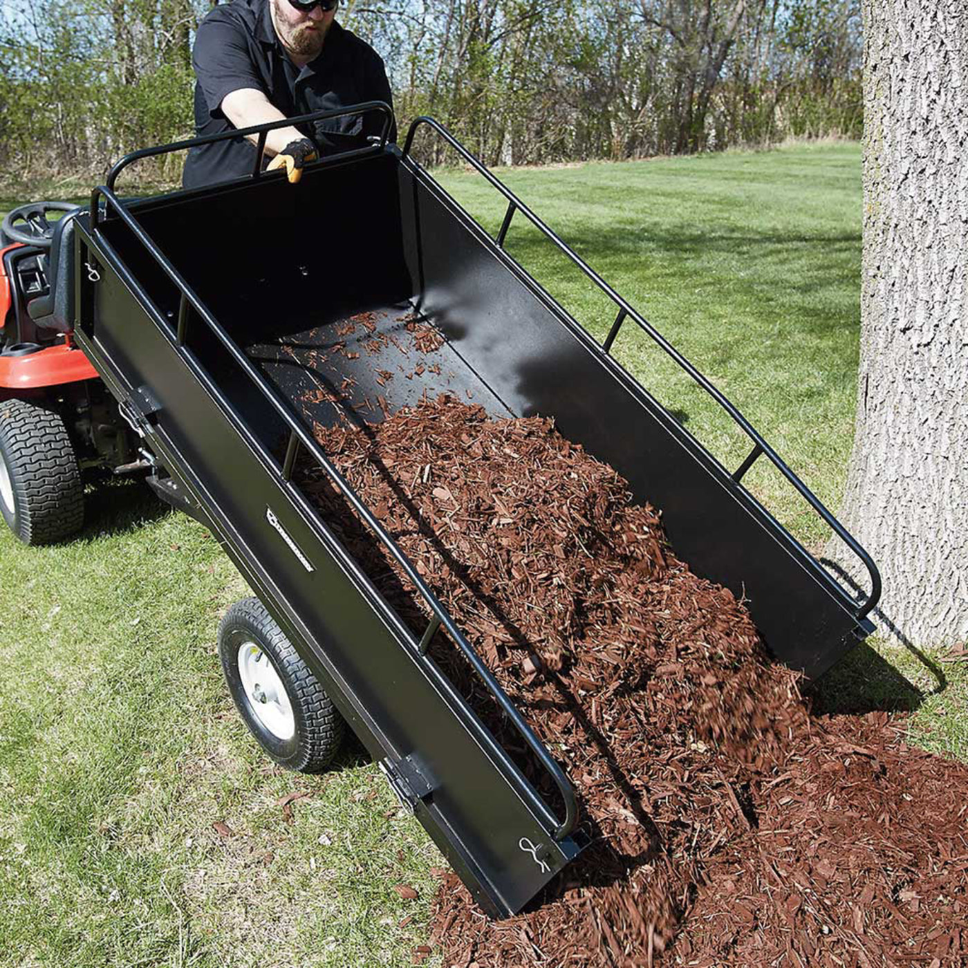 Strongway Steel ATV Trailer - 1,200-Lb. Capacity - 18 Cubic Foot Trailer  - 46443.STR