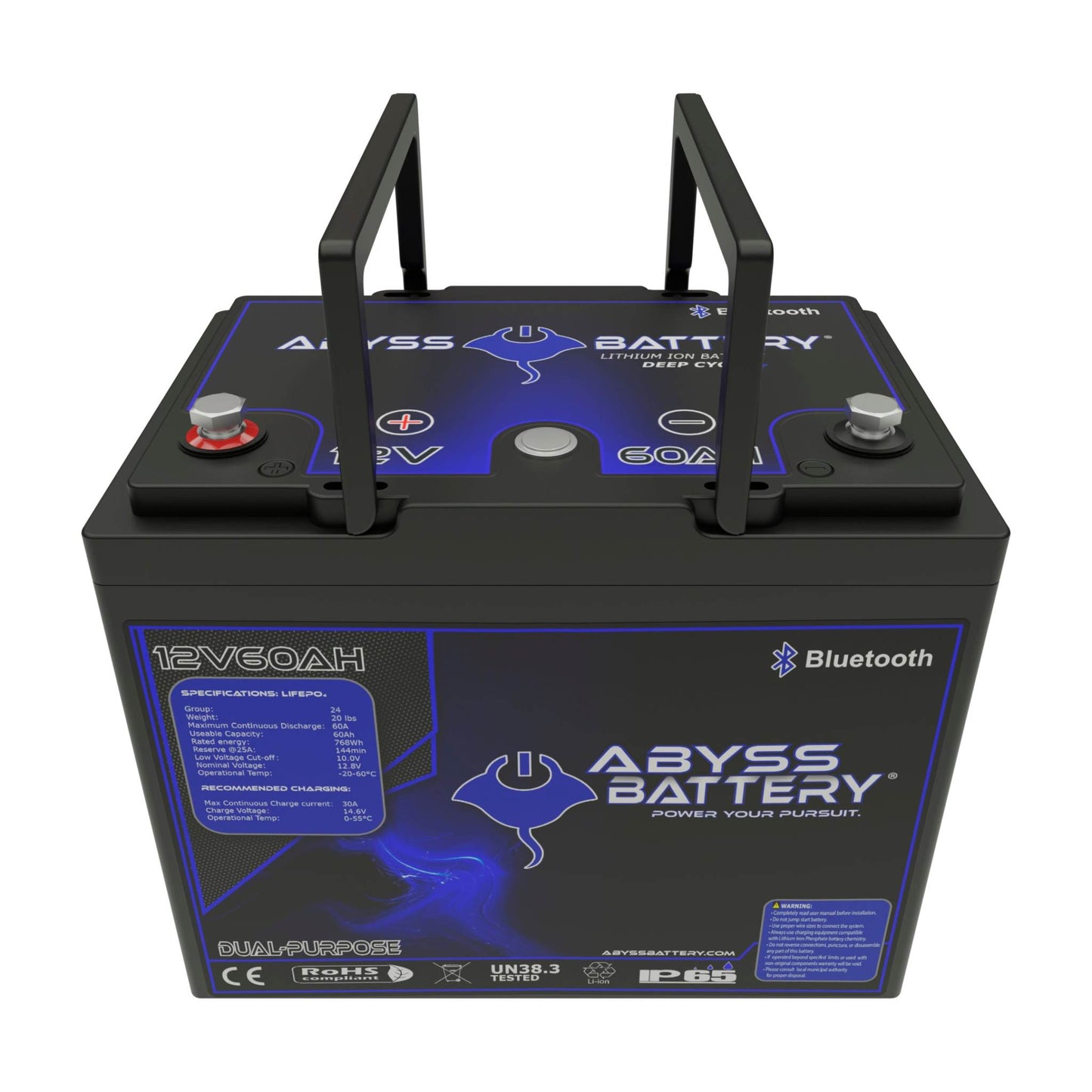 Abyss Battery 12V 60Ah Dual Purpose Lithium Marine Battery - AB-12V60-BT