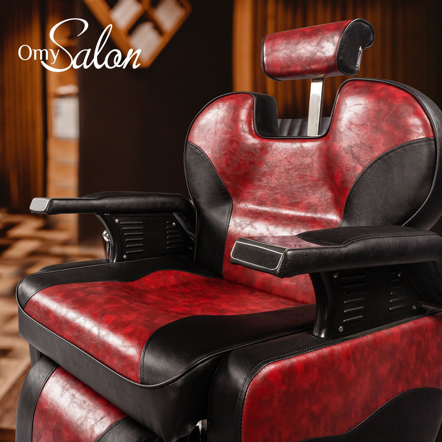 OmySalon BC1201 Classical Style Heavy Duty Hydraulic Reclining Barber Chair - G59000267