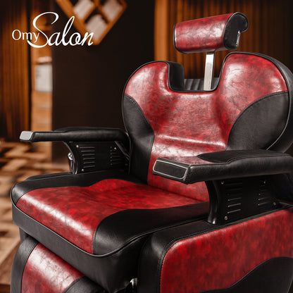 OmySalon BC1201 Classical Style Heavy Duty Hydraulic Reclining Barber Chair - G59000267