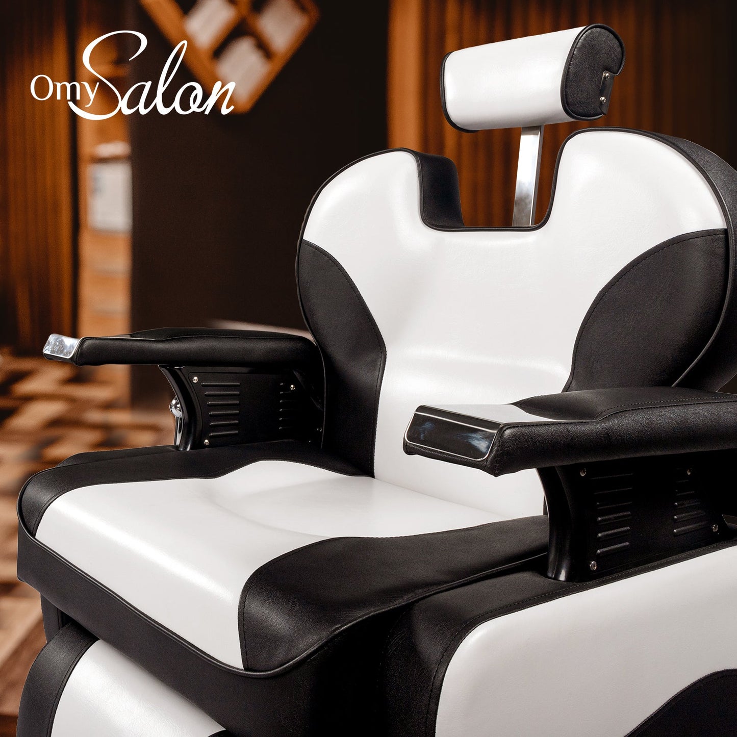 OmySalon BC1201 Classical Style Heavy Duty Hydraulic Reclining Barber Chair - G59000267