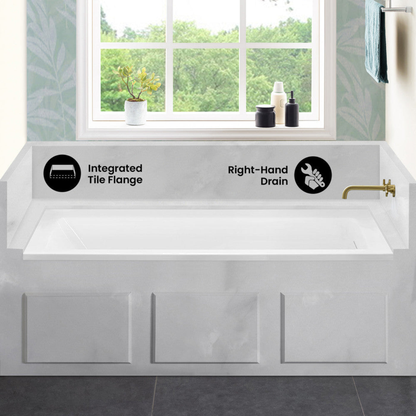 Swiss Madison Voltaire 60 x 32 Right Drain Soaking Alcove Bathtub in Glossy White with Integrated Overflow, Drain Included - SM-AB0522GW