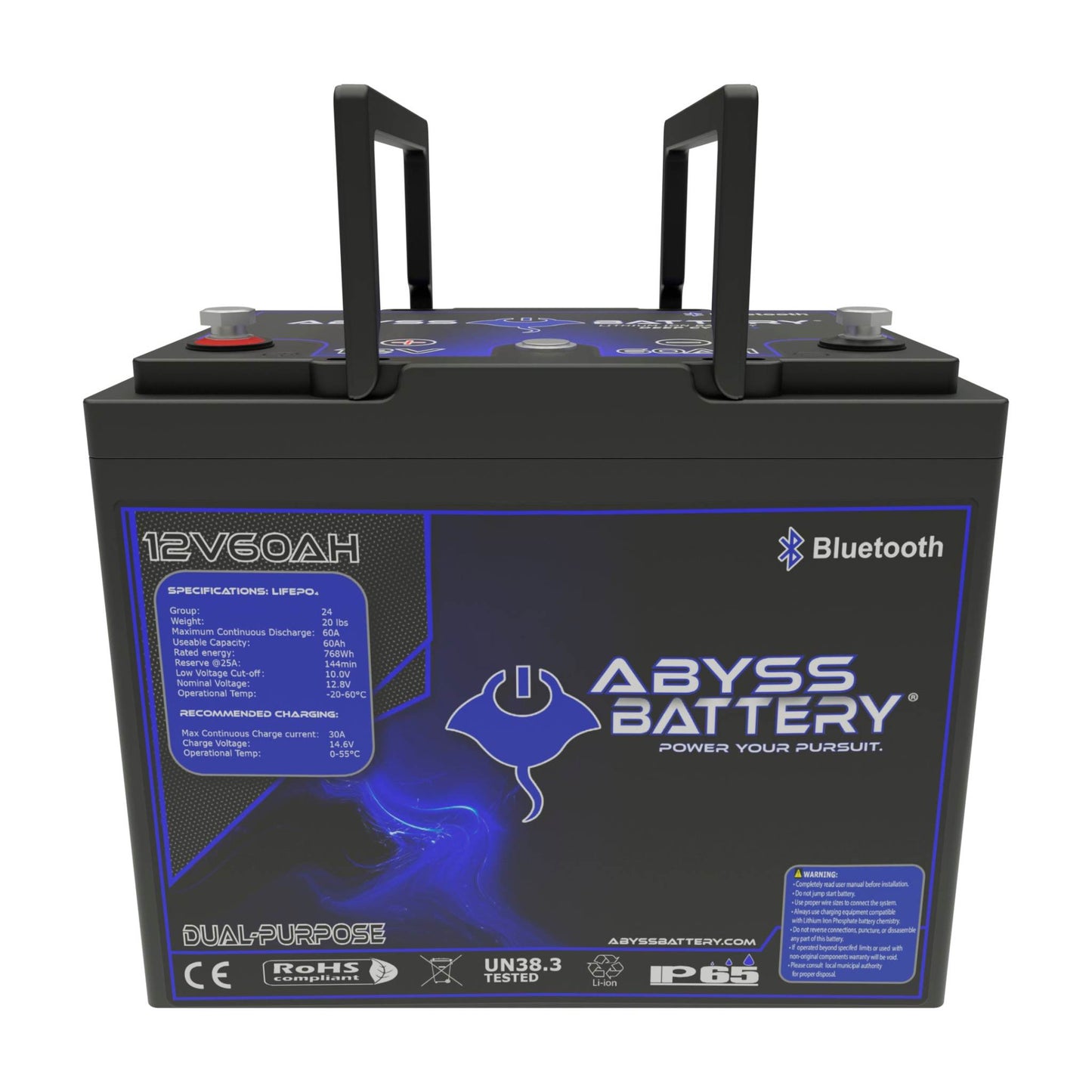 Abyss Battery 12V 60Ah Dual Purpose Lithium Marine Battery - AB-12V60-BT