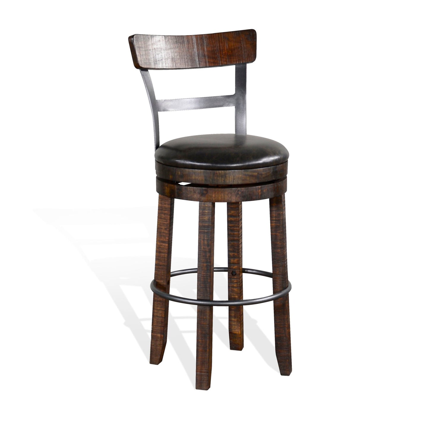 Sunny Designs Homestead - Bar Bartool With Back & Swivel, Cushion Seat (Set of 2) - Tobacco Leaf - 1624TL2-B30