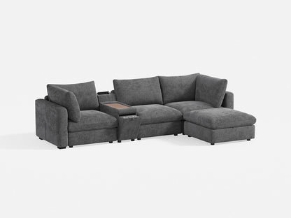 LINSY HOME RUBIK V 3 Seats with Ottoman & Console - S500-01X-3120-1F1