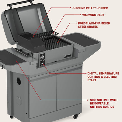 TYTUS Emberwood Pellet Smoker with Grill and Prep Cart - TDT-CRT-SMOK