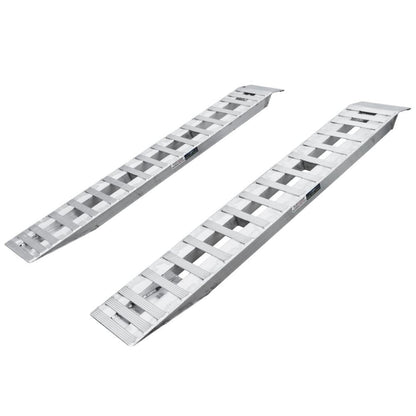 Adam Equipment 7' 10" L X 15" W Aluminum Car Trailer Ramps, Plate End, Knife Foot - 5,000 lb. Per Axle