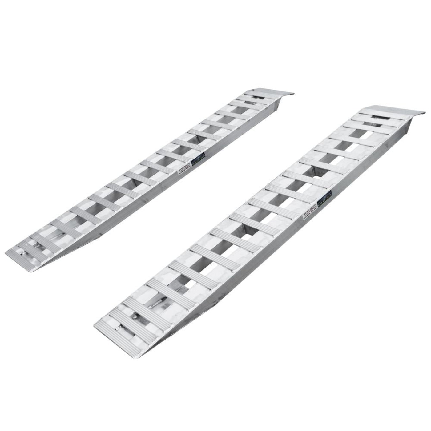 Adam Equipment 7' 10" L X 15" W Aluminum Car Trailer Ramps, Plate End, Knife Foot - 5,000 lb. Per Axle