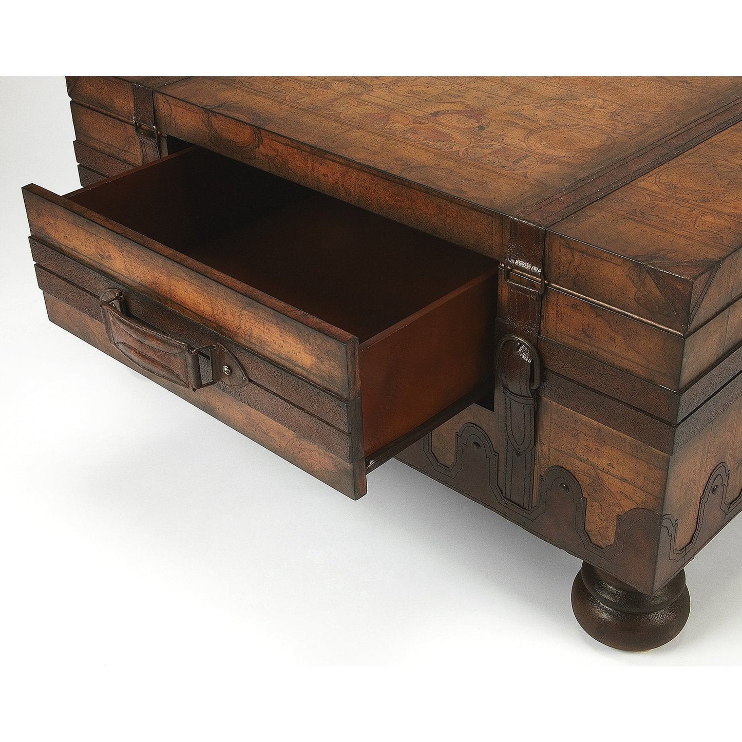 Butler Specialty Company Vasco Old World Map Trunk Table, Light Brown  - 576070
